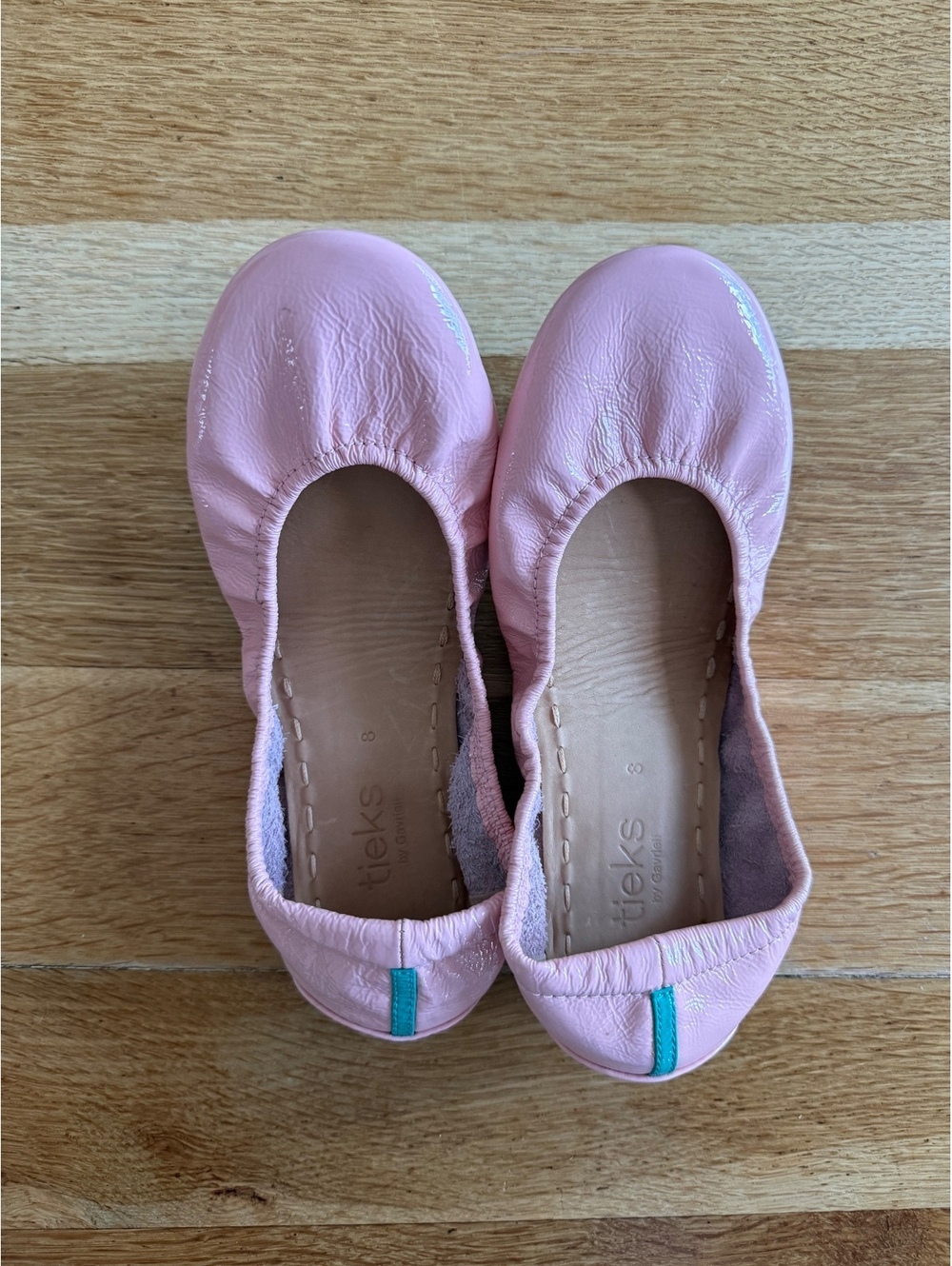 Tieks Ballet Flats Leather Ballerina Pink Size 8 Slip On Foldable Shoes